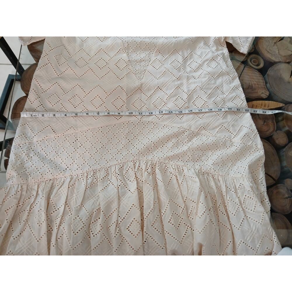 Saint Tropez AlmaSZ dress eyelet drop waist tunic cream beige medium lagenlook - Picture 9 of 13